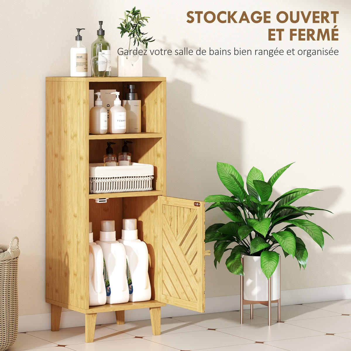 BADEZIMMERSCHRANK Naturfarben 32/30/90 cm - Naturfarben, Holz (32/90/30cm) - PANGIVO