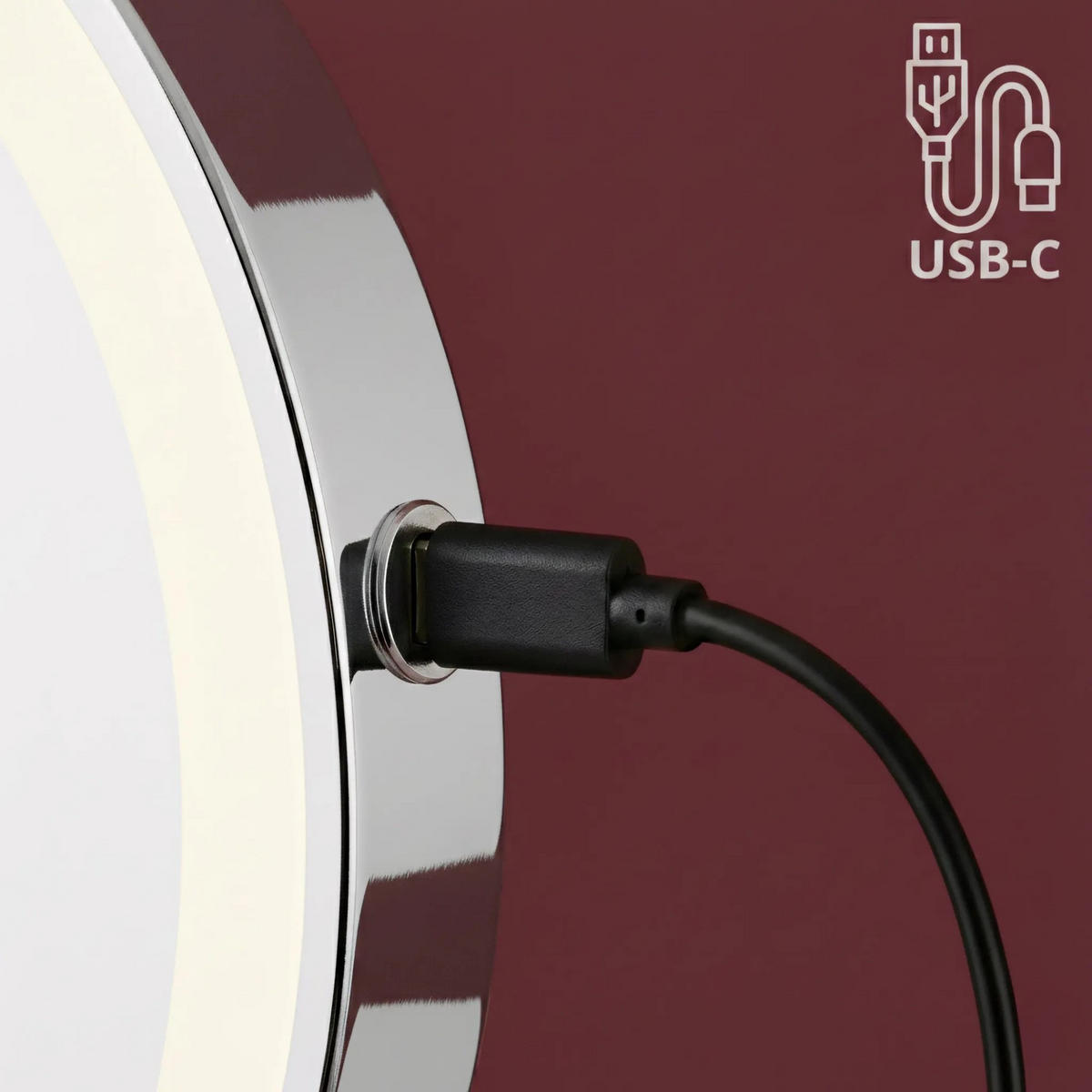 SPIEGEL Rea Led Glow Chrome - Chromfarben, Glas (43/30/3cm) - REA