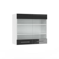 KÜCHENGLASSCHRANK Fame-Line Anthrazit Hochglanz 80 cm - Schwarz Hochglanz/Anthrazit, Holzwerkstoff (80/72/34.1cm) - Vicco