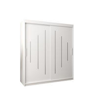 SCHWEBETÜRENSCHRANK 200/180/62 2-türig - Silberfarben/Weiß, Holz/Kunststoff (180/200/62cm) - Abiks Möbel