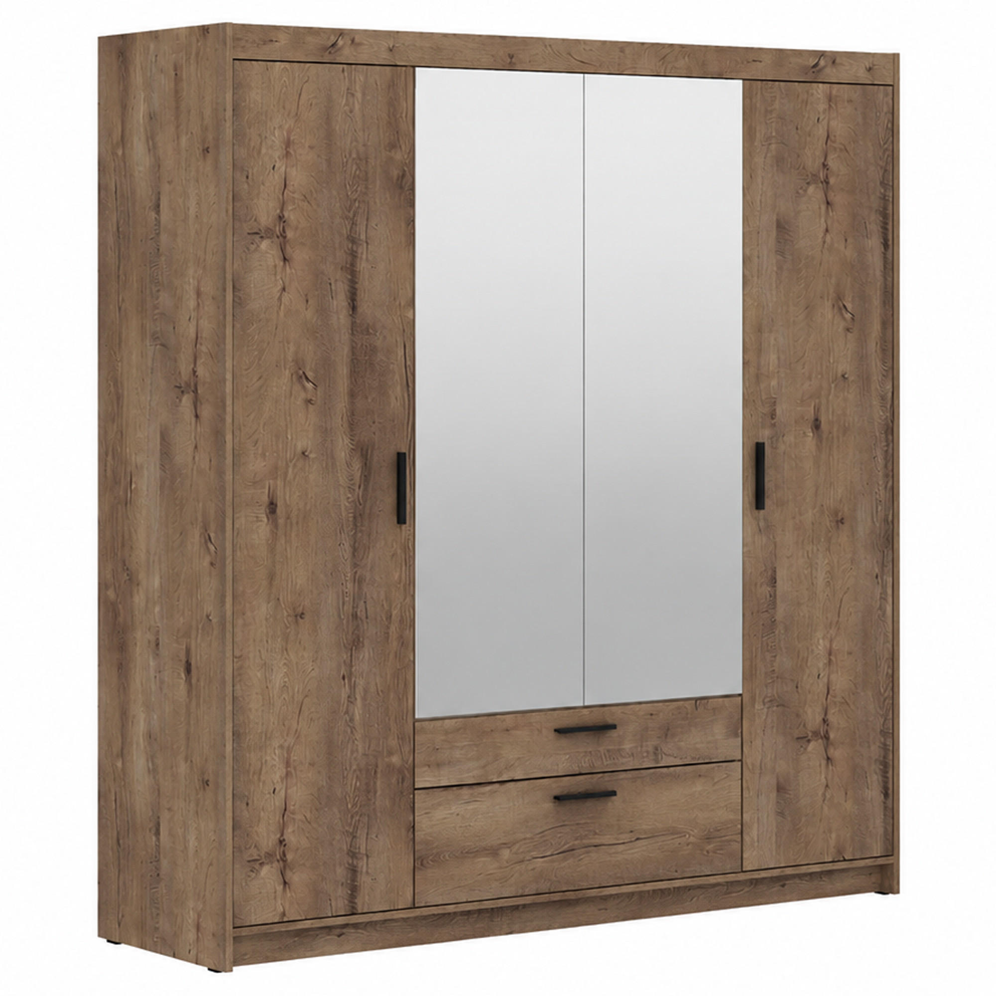 Beautysofa Drehtürenschrank Eiche 176x190x53 cm