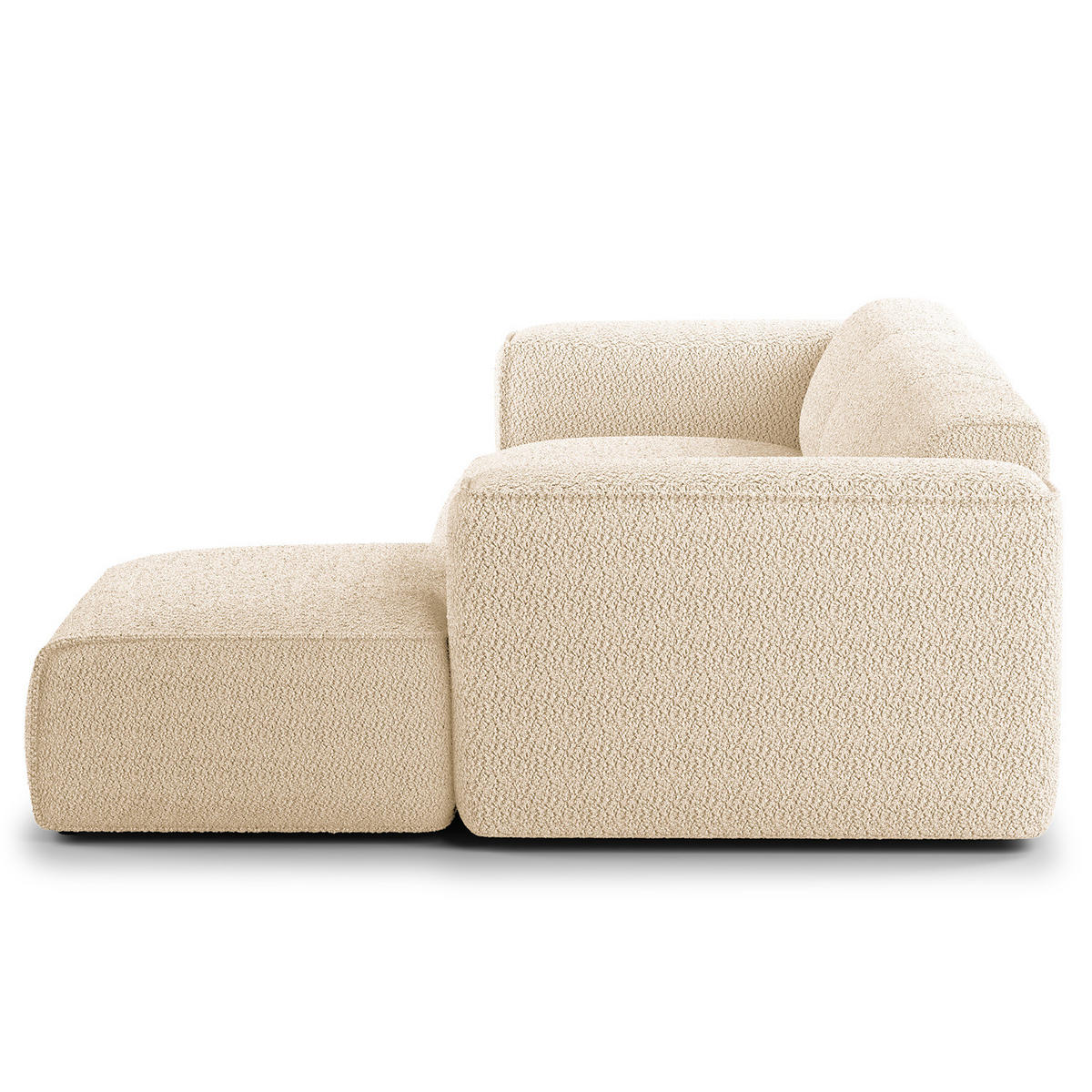 3-SITZER ECKSOFA mit Longchair - Beige/Schwarz, Kunststoff/Textil (284/173cm) - home24