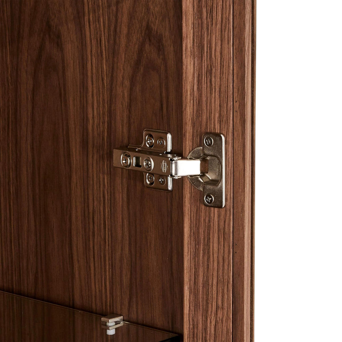 VITRINE Amerikanisches Walnussfurnier - Schwarz/Braun, Holz/Metall (110/190/45cm) - Furnhouse