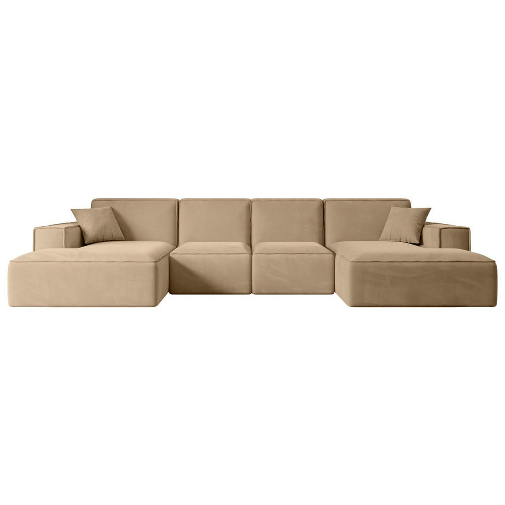 ALTDECOR SEDACÍ SOUPRAVA SIERRA-U – 349 x 169 x 80 cm, béžový velur