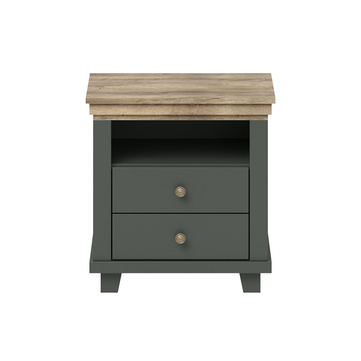 NOČNÍ STOLEK Martin Zelená a dřevo - zelená barva, kompozitní dřevo (52/54.2/42cm) - Petits-meubles