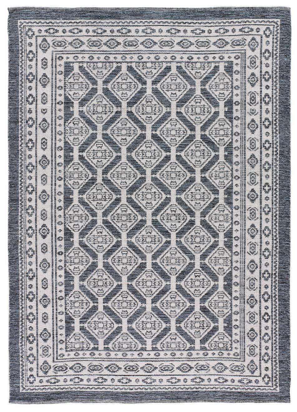 HANDWEBTEPPICH Blau Chandia 120/170 cm - Blau, Naturmaterialien (120/170cm) - Atticgo