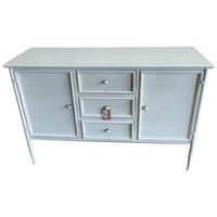 SCHRANK mit 2 Türen und 3 Metall-Schubladen 120x41x80 cm - Weiß, Metall (120/80/41cm) - Wanderlust