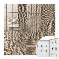 SCHLÜSSELBOX Weiß 30x30 cm – Türöffnung nach rechts - Geometrisches Muster - Beige, Metall (30/30/5cm) - TULUP
