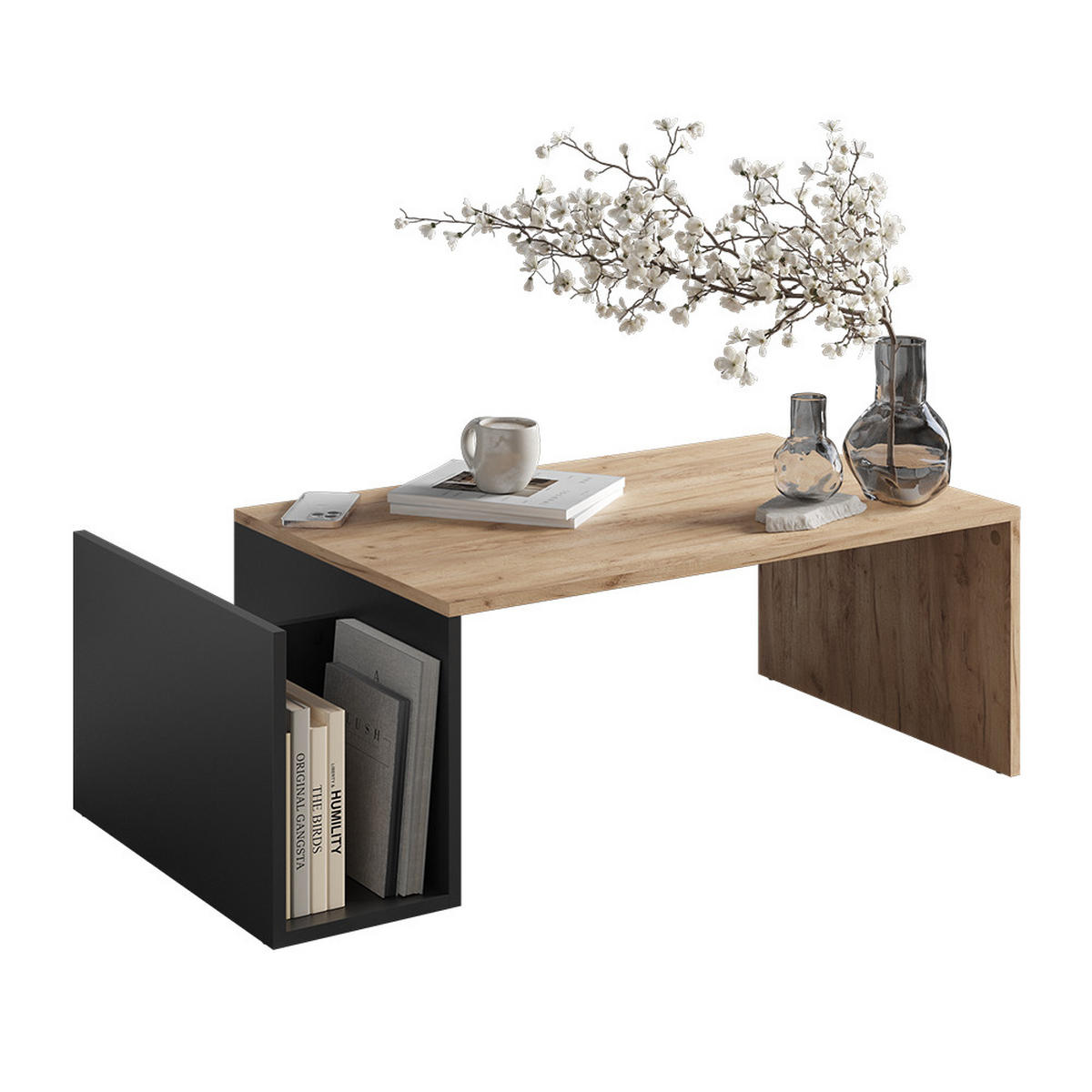 COUCHTISCH Avento Goldkraft Eiche/Anthrazit 100 x 50 cm - Anthrazit/Eiche Wotan, Holzwerkstoff (50/100/32.9cm) - Vicco
