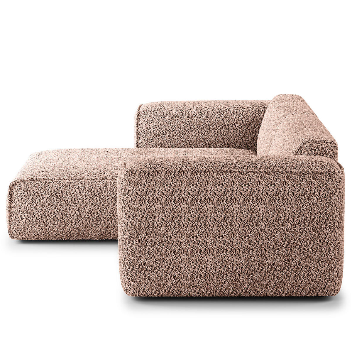 1,5-SITZER ECKSOFA mit Longchair - Mauve/Schwarz, Kunststoff/Textil (260/173cm) - home24