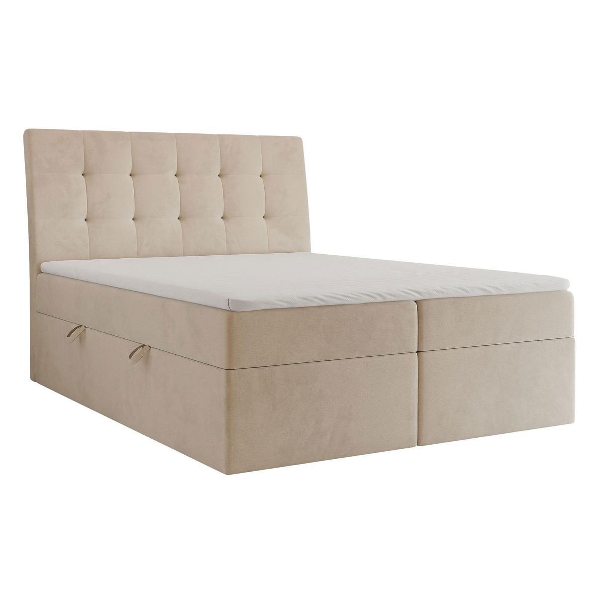 BOXBETT 160x200 cm mit Topper - Creme, Textil (160/200cm) - Idohome