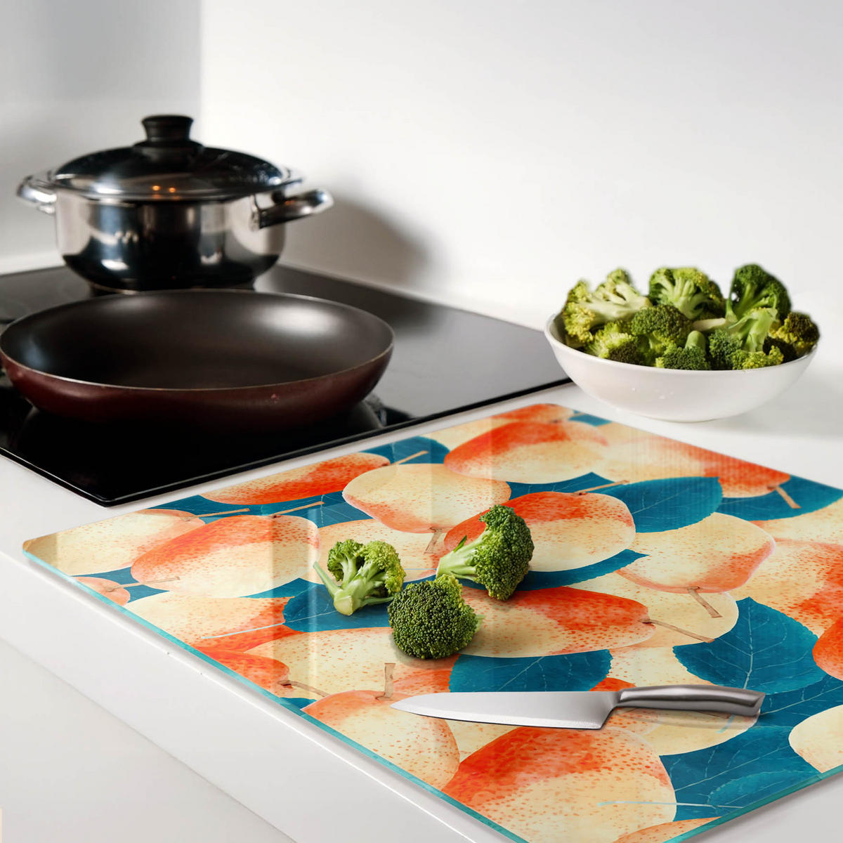 GLASPLATTE 60x52 cm Birnen - Orange, Glas (60/0.4/52cm) - TULUP