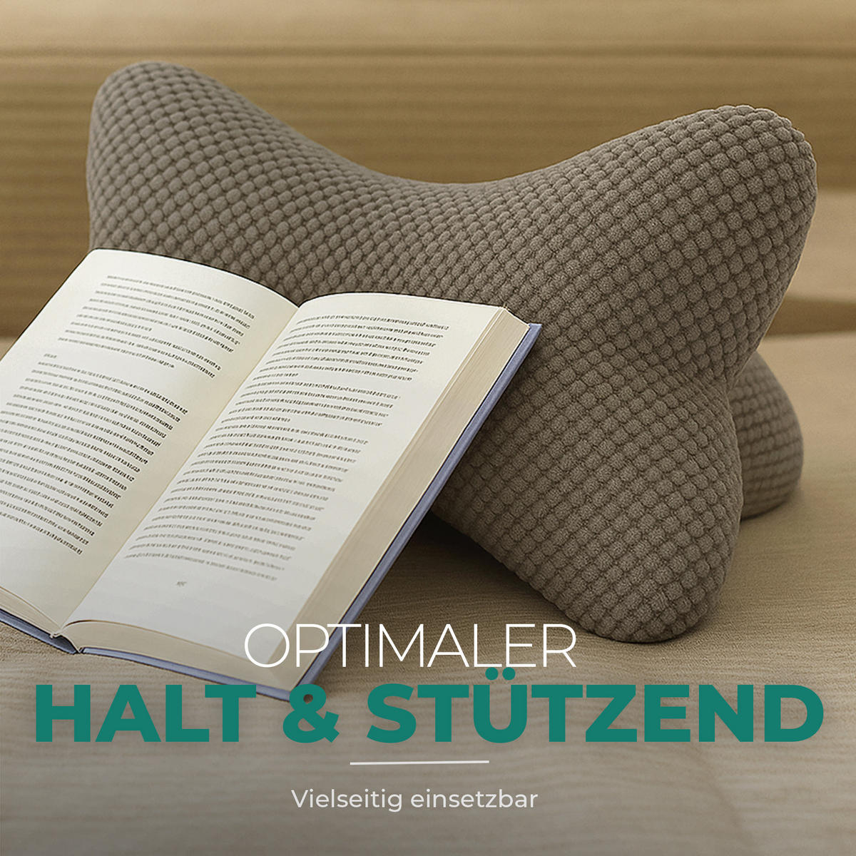 LESEKNOCHEN 18x35 cm Taupe - Taupe, Textil (18/35cm) - Bestlivings