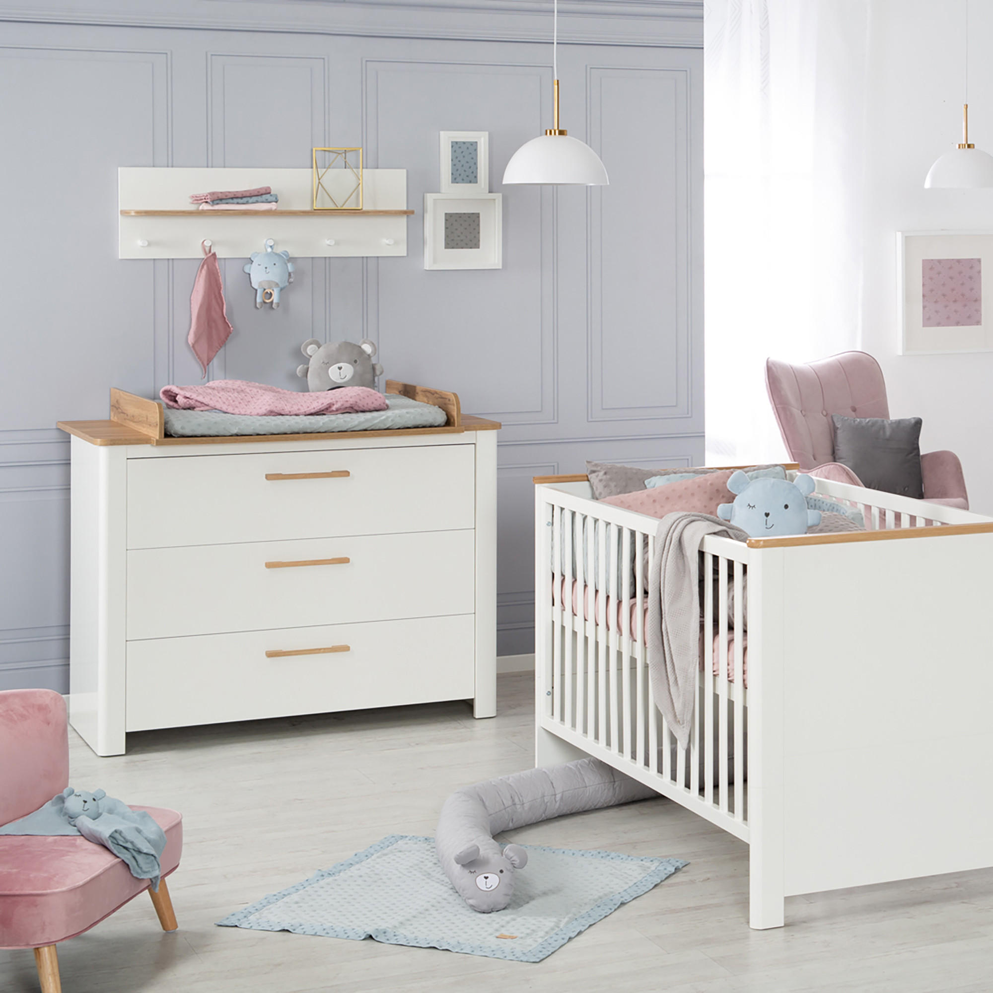 BABYZIMMER-SET Ava, 2-teilig - Weiß, Holzwerkstoff (78/83.5/143cm) - Roba