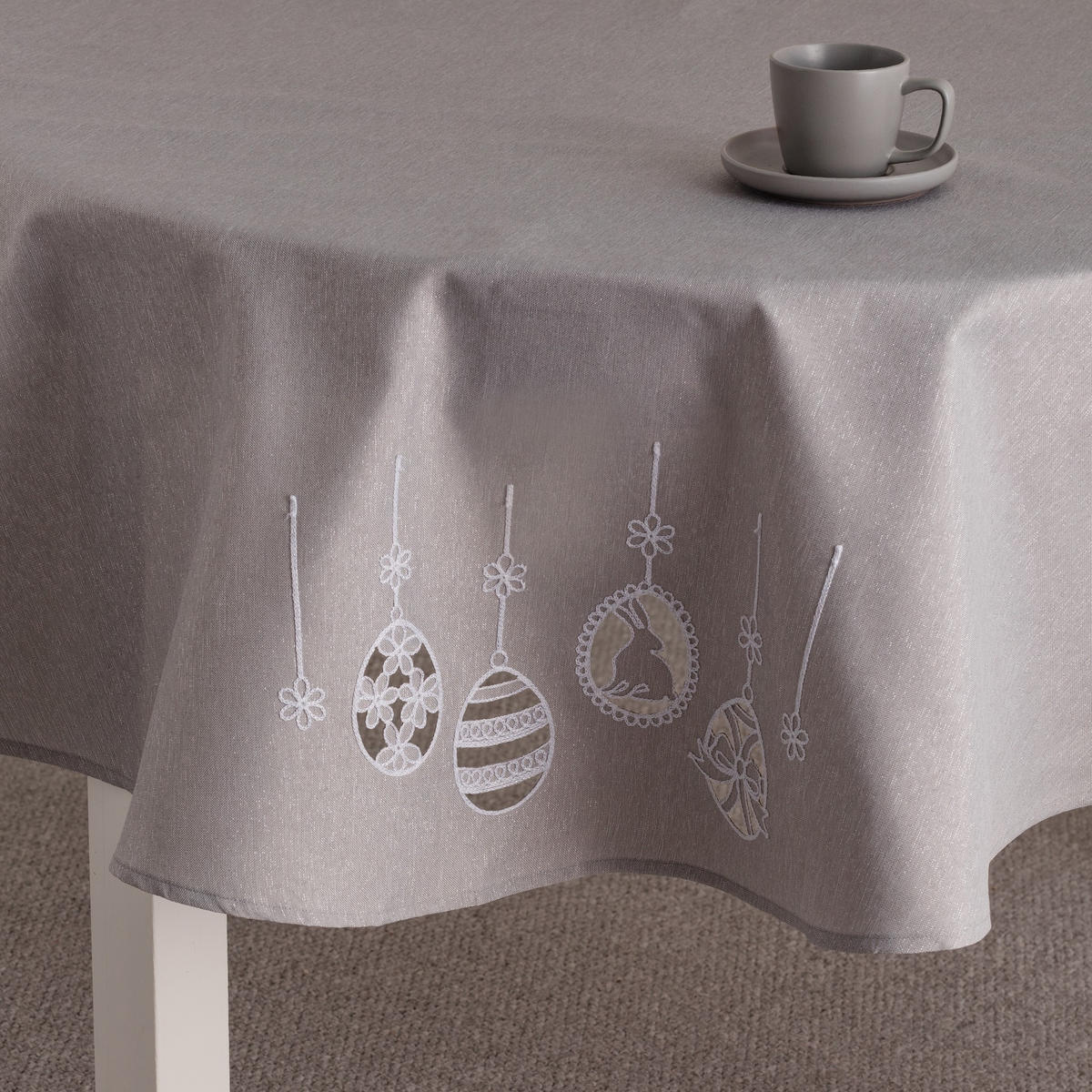 TISCHDECKE Jumble - Hellgrau, Textil (160cm) - home&you