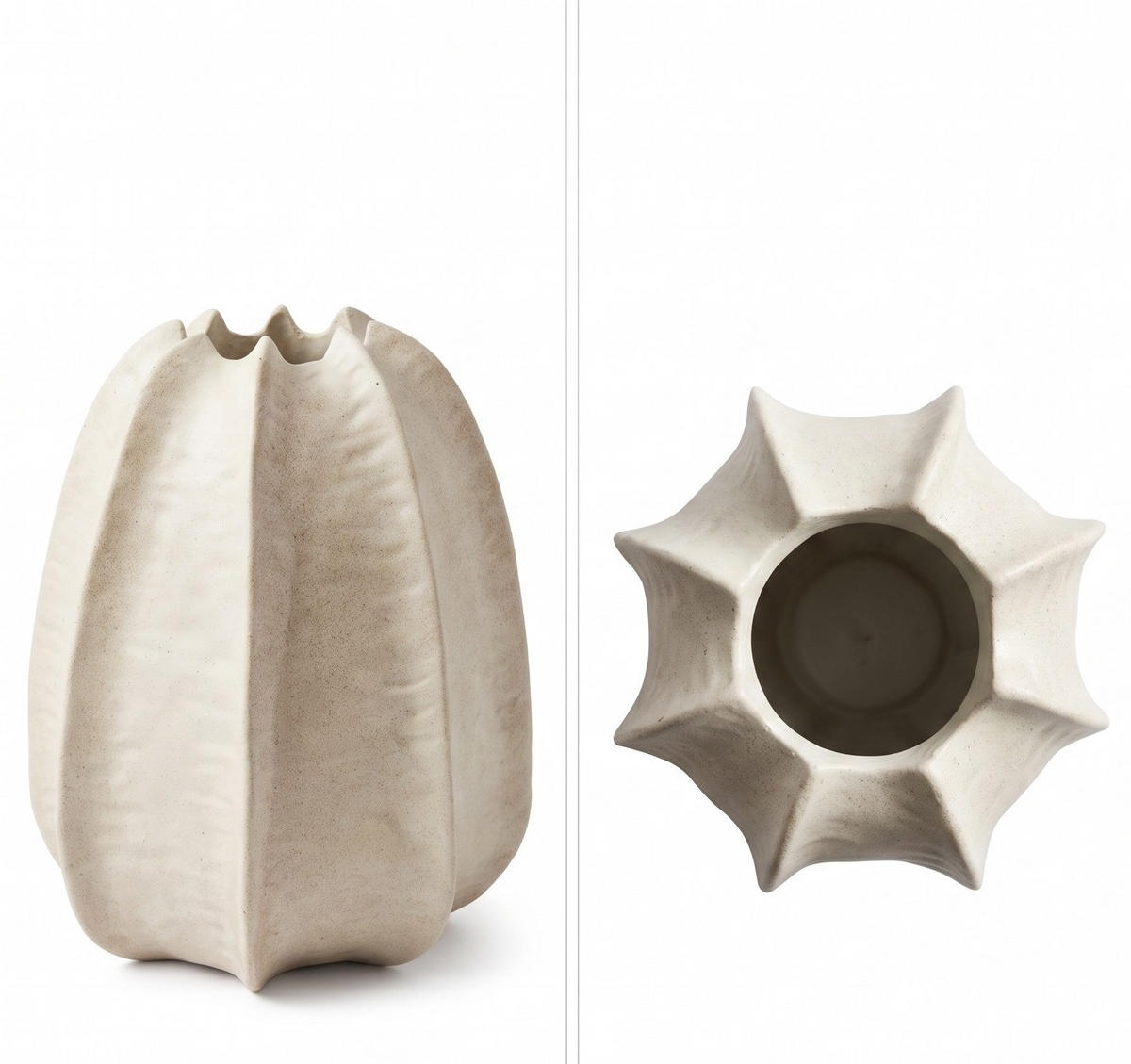 VASE Manon 20/29cm Poliresin - Beige, Kunststoff (32cm) - Mondex
