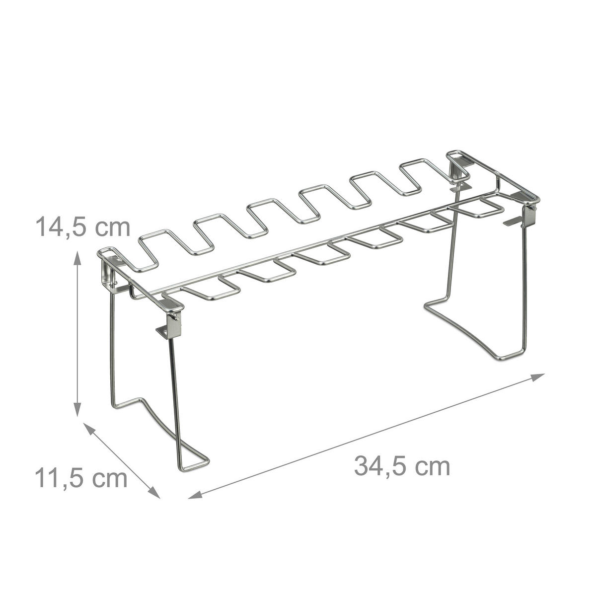 2XHÄHNCHENSCHENKELHALTER - Silberfarben, Metall (34.5/14.5/11.5cm) - Relaxdays
