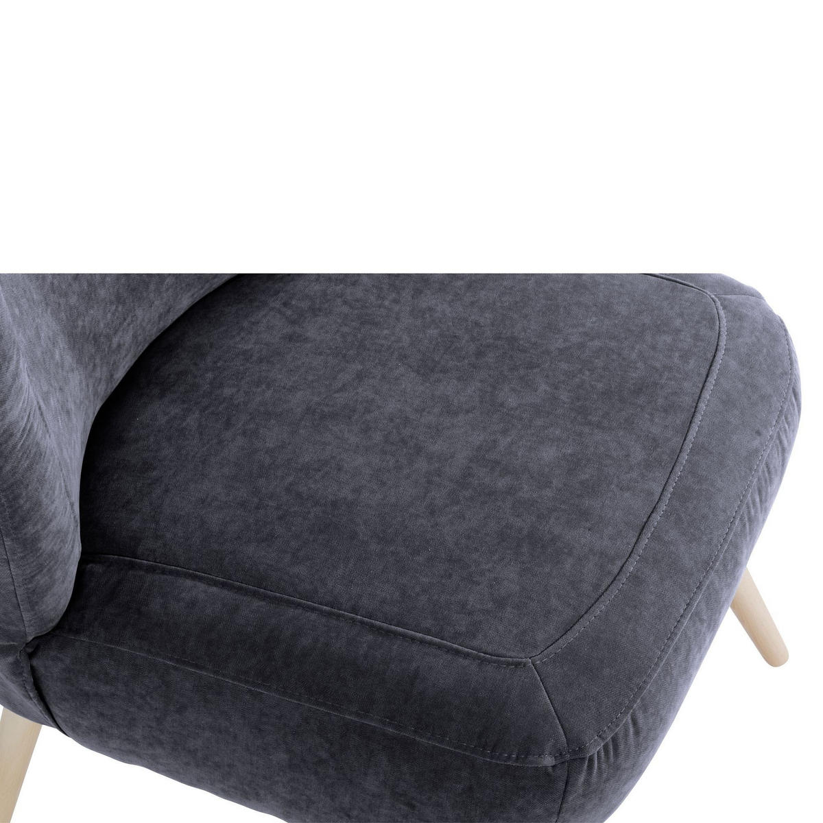 SESSEL Kathy Bezug Veloursstoff Buche natur / anthrazit - Anthrazit, Kunststoff (70/86/69cm) - 58aufmkessel