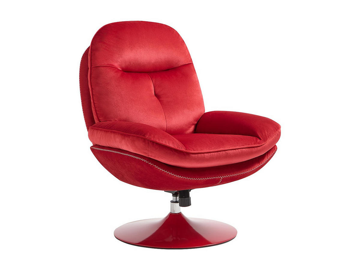 SESSEL mit gerader Rückenlehne - 1 Person - Samt - Rot - - Rot, Textil (78/99/90cm) - Vente-Unique