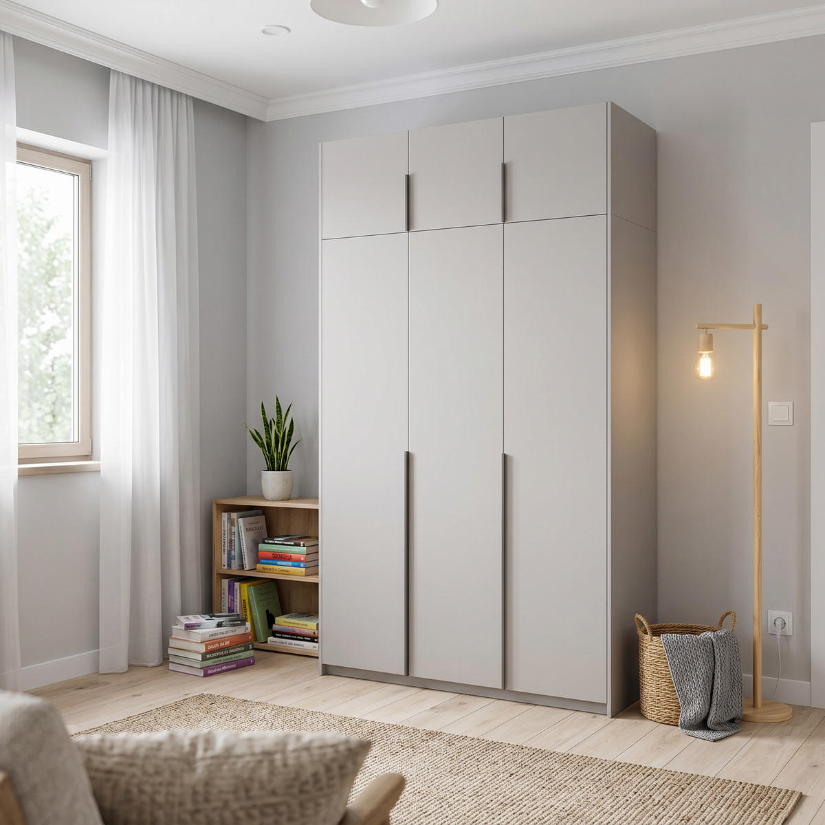 DREHTÜRENSCHRANK AMARA 148/250/58cm 3-türig Kaschmir - Kaschmir, Holzwerkstoff (148/250/58cm) - MASSENO