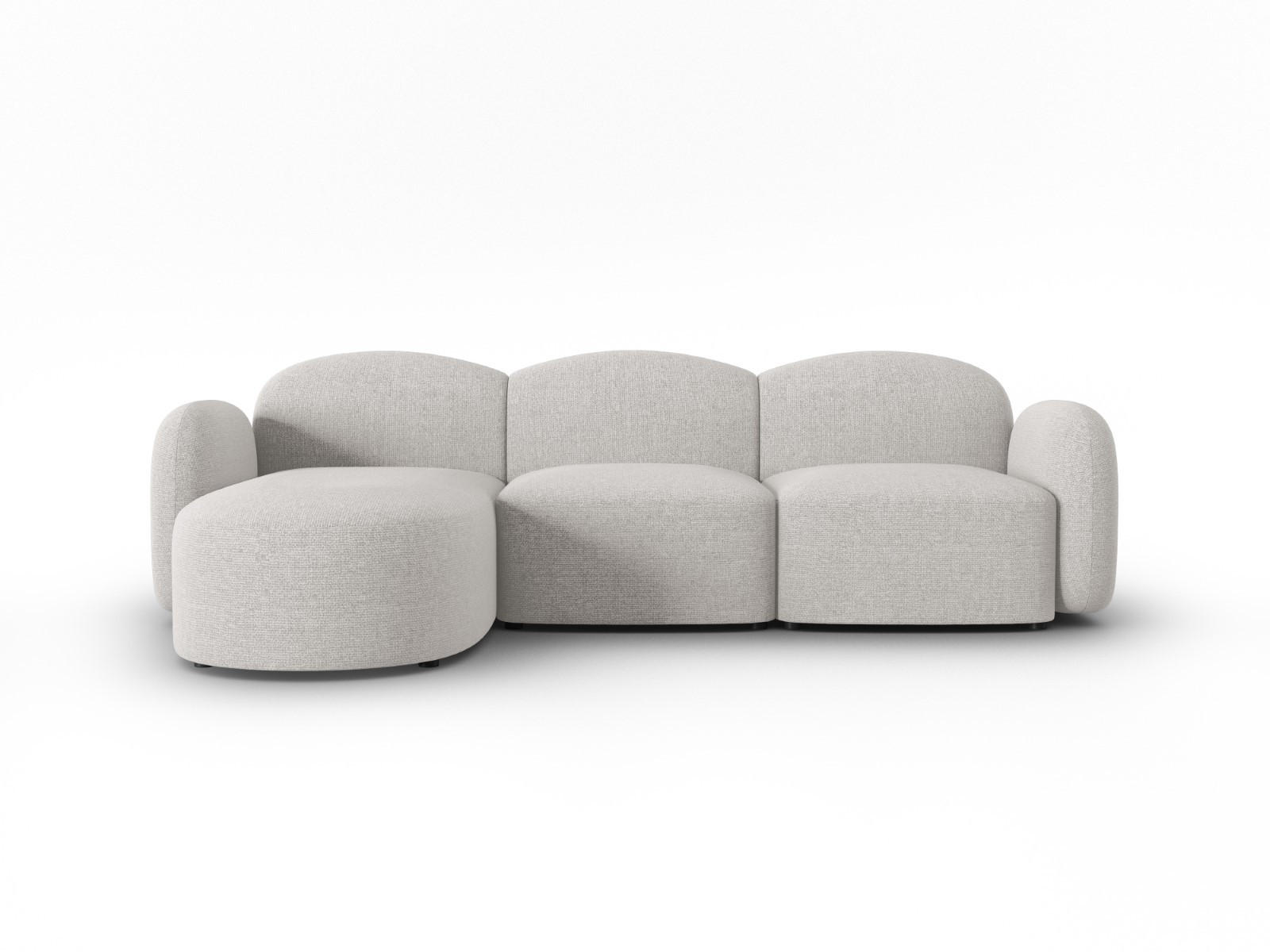 ECKSOFA links Blair aus Chenille-Stoff silber meliert 4 Sitzplätze - Silberfarben, Textil (155/272cm) - Micadoni