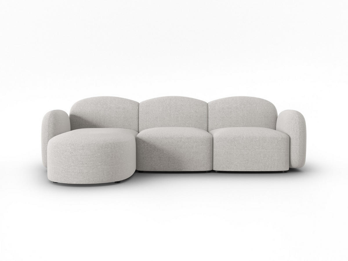 ECKSOFA links Blair aus Chenille-Stoff silber meliert 4 Sitzplätze - Silberfarben, Textil (155/272cm) - Micadoni