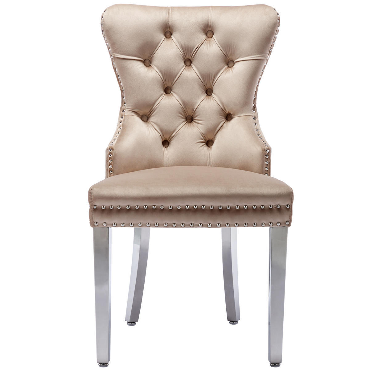 STUHL-SET DE-35927 2 Stück mit Metallbeinen Beige - Beige, Metall (62.5/94.5/53cm) - ComfortXL