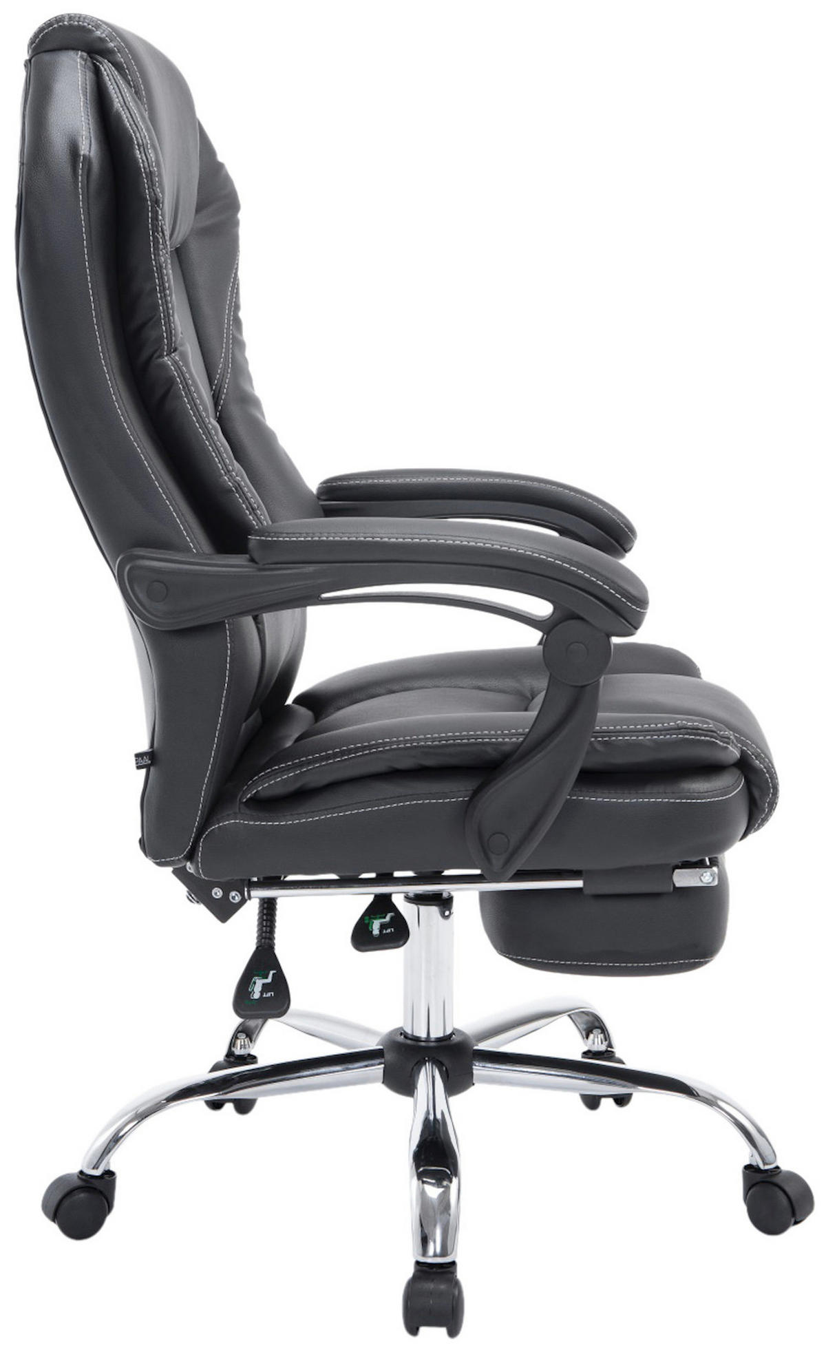 BÜROSTUHL Castan, Schwarz - Schwarz, Textil/Metall (67/124/64cm) - TPFLiving