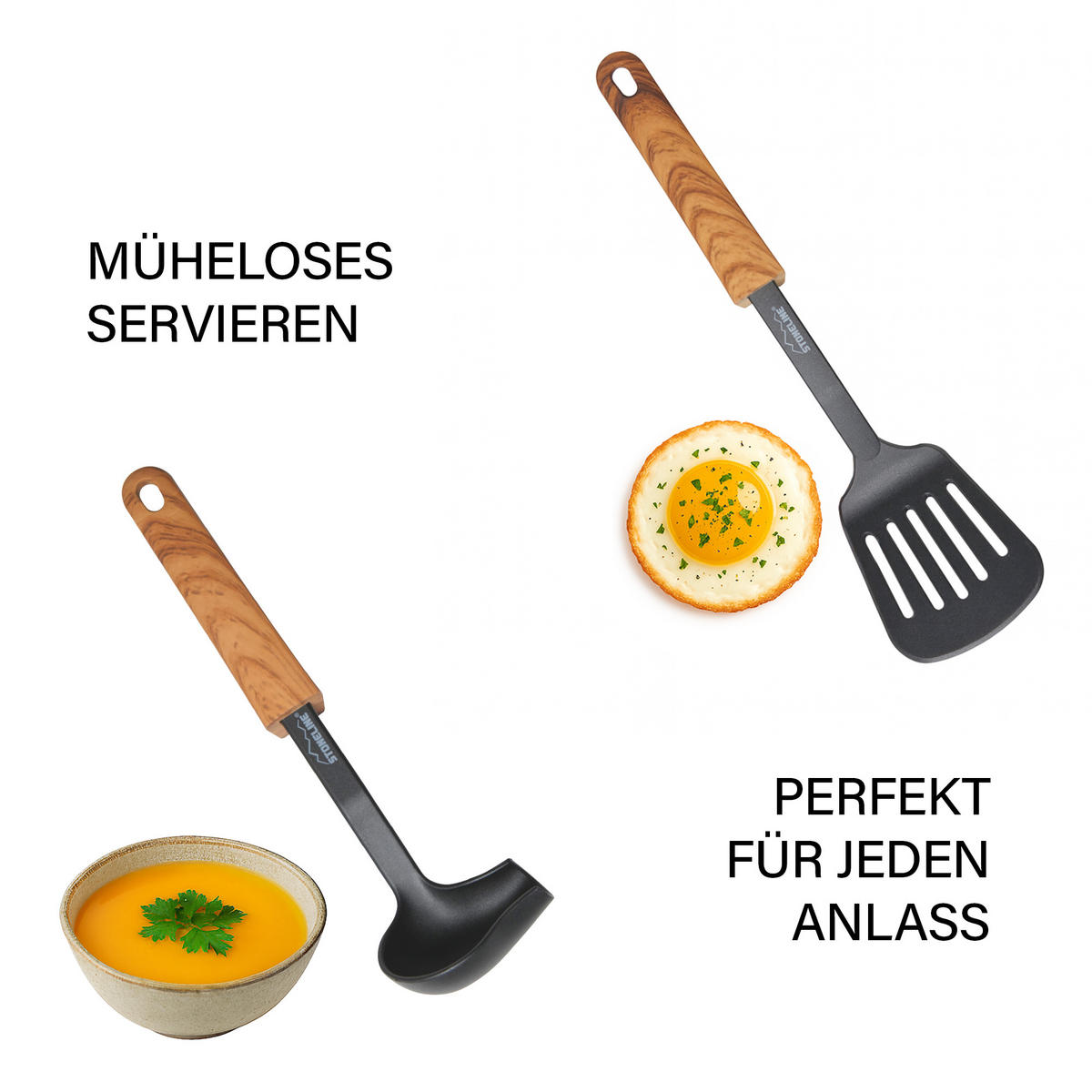 KÜCHENHELFER-SET 9-TEILIG - Braun, Metall - Stoneline