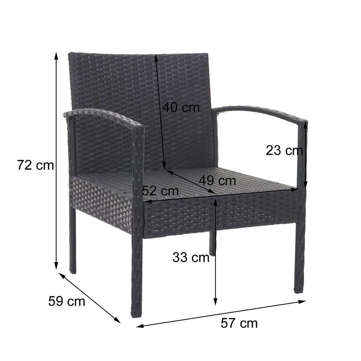 POLY-RATTAN GARNITUR Braun, Anthrazit - Anthrazit/Braun, Kunststoff - MCW