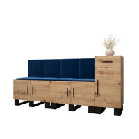 GARDEROBEN-SET 95/210/45,6 - Schwarz/Eiche Artisan, Holz/Kunststoff (210/95/45.6cm) - Abiks Möbel