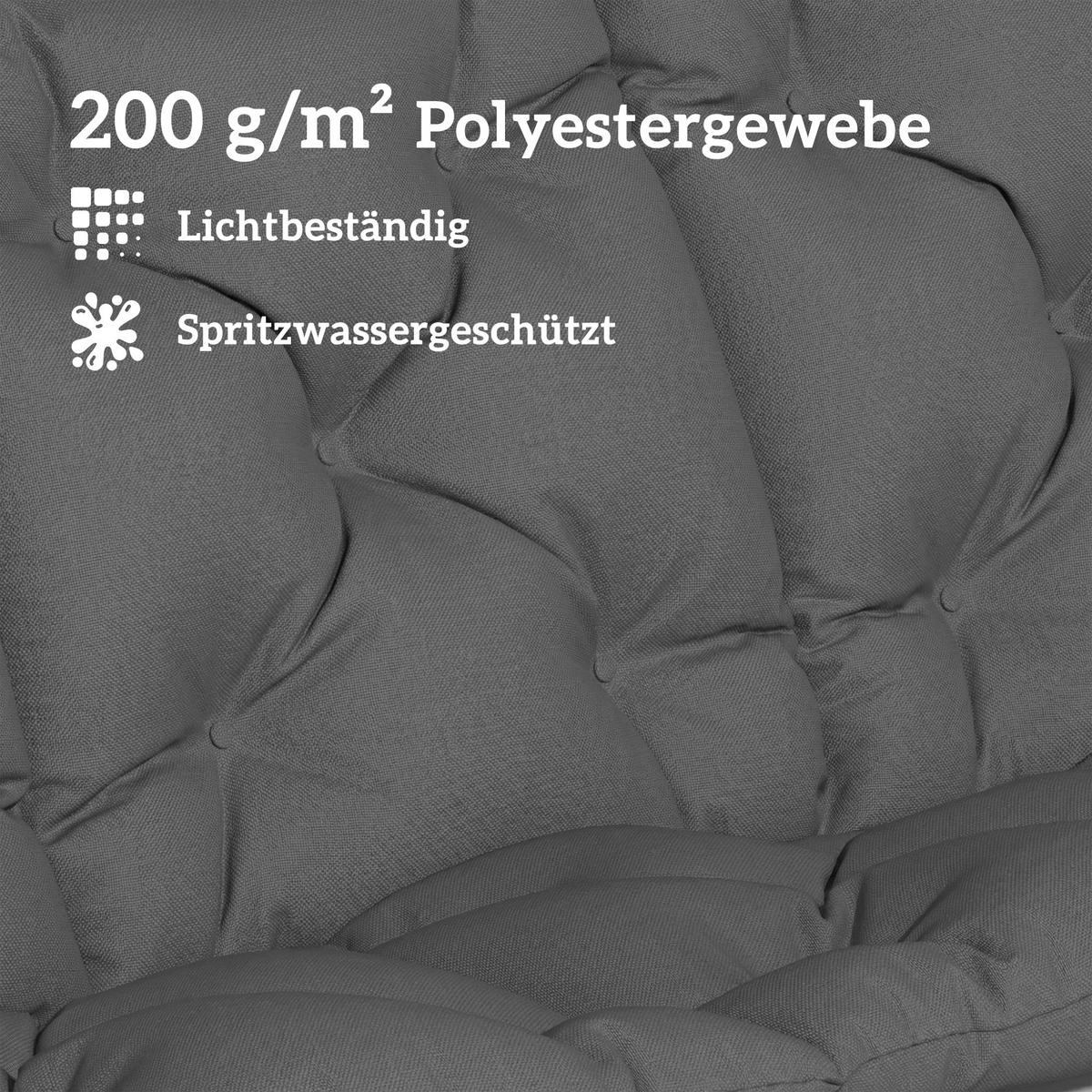 POLŠTÁŘ NA LAVICI z polyesteru, tmavě šedý - tmavě šedá, textil (100/10/150cm) - Outsunny