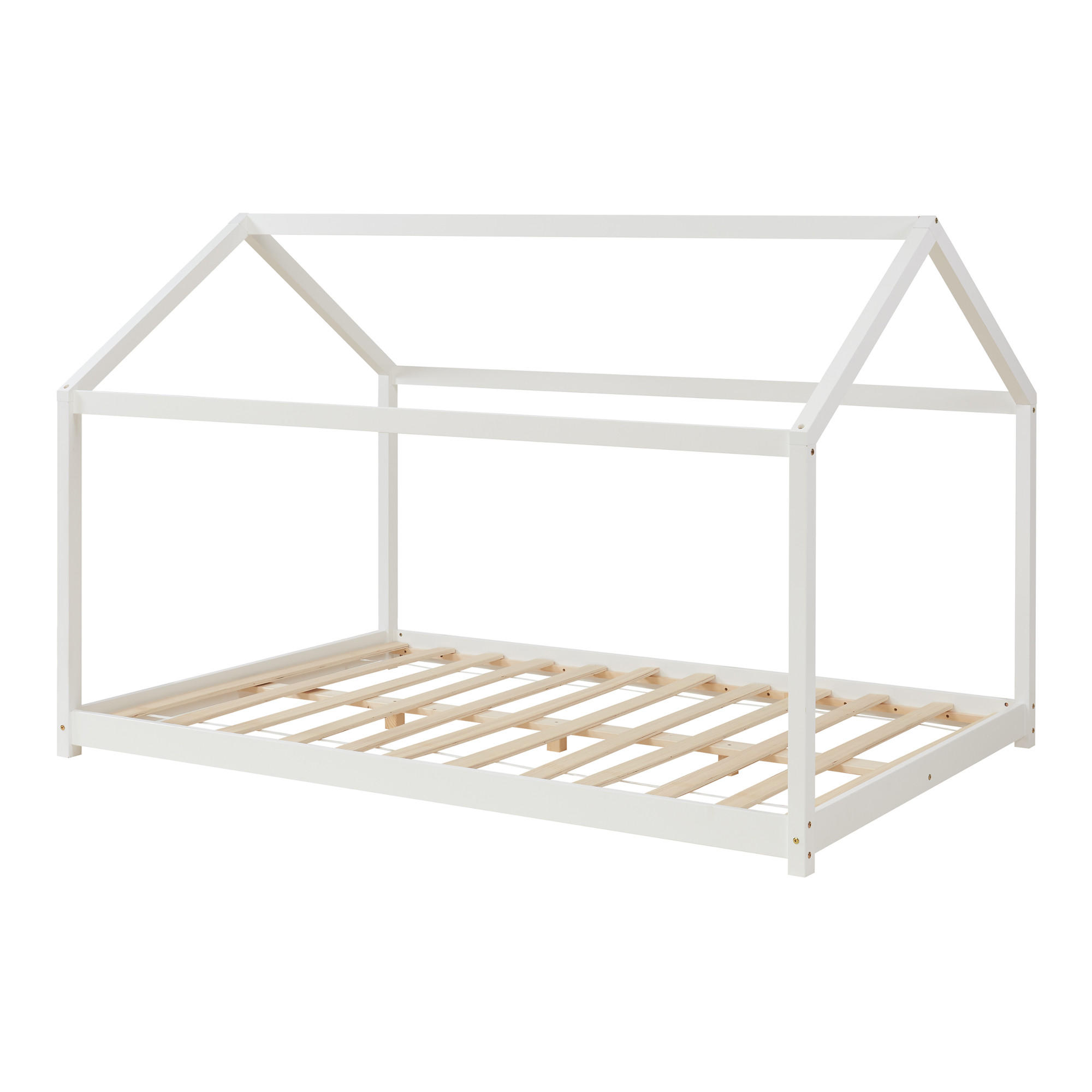 HAUSBETT Cerro - Weiß, Holz (120/200cm) - [en.casa]