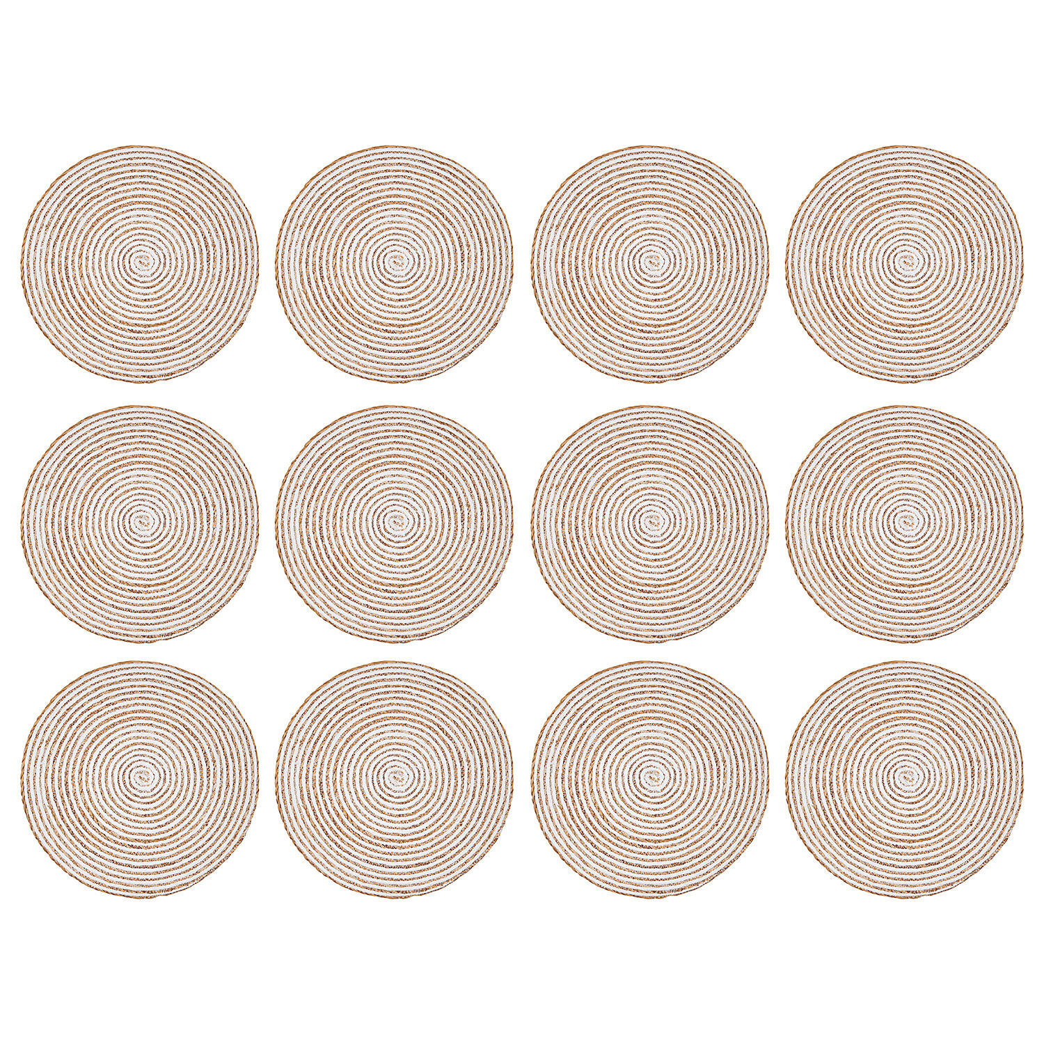 TISCHSET (12er Set) Sauvage - Weiß, Naturmaterialien (38/38cm) - BUTLERS