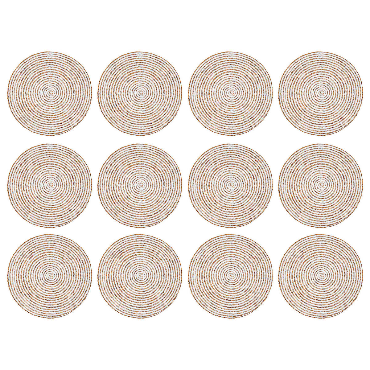 TISCHSET (12er Set) Sauvage - Weiß, Naturmaterialien (38/38cm) - BUTLERS