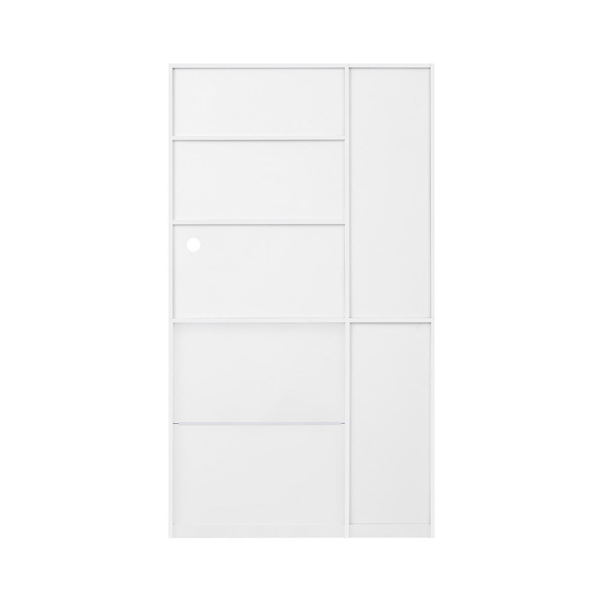 SIDEBOARD 140/40/80 cm aus MDF mit 4 Türen, Hochglanzfront und geometrischem Design, Weiß - Weiß, Holzwerkstoff (140/80/40cm) - Redom