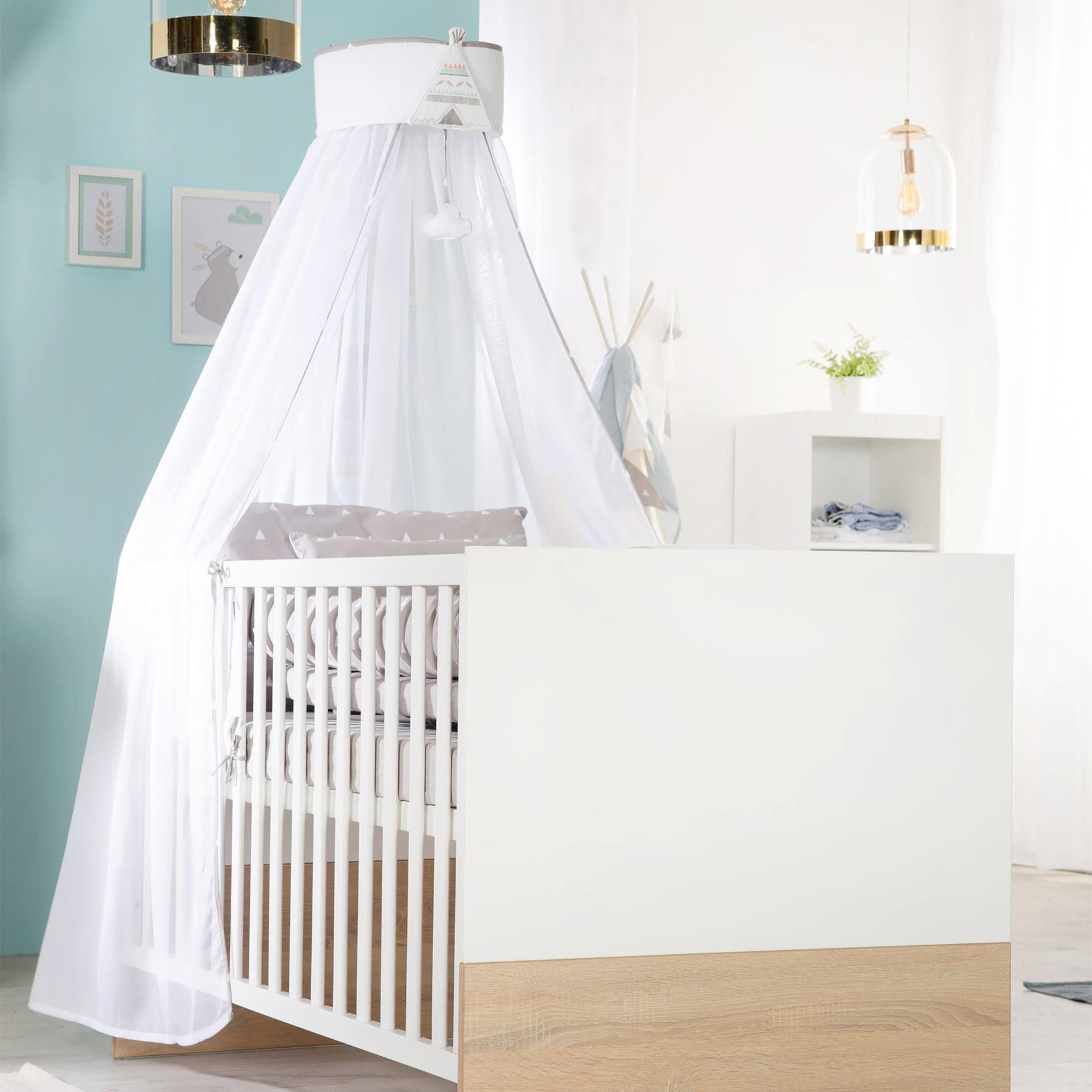 BABYBETT Gabriella 70 x 140 cm - Weiß, Holzwerkstoff (70/140cm) - Roba