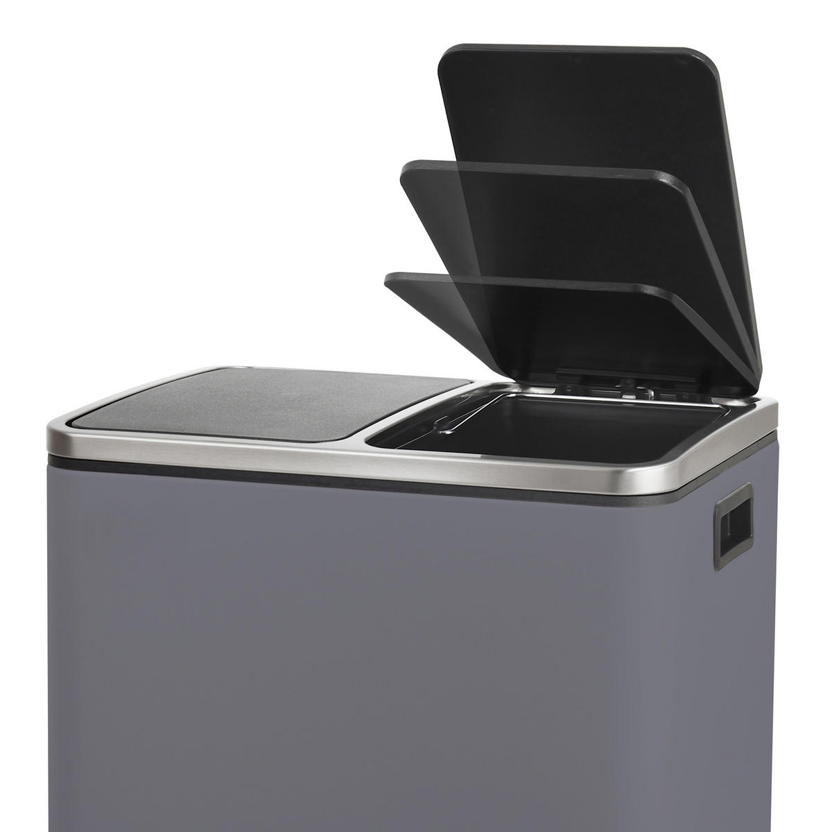 MÜLLEIMER TM2X15 - Grau, Metall (41/47/31cm) - SVITA