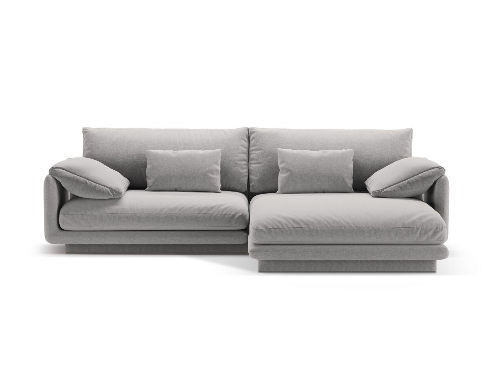 ECKSOFA rechts Torino aus strukturiertem Stoff hellgrau 4 Sitzplätze - Hellgrau, Textil (170/250cm) - Micadoni