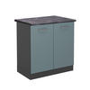 SPÜLENUNTERSCHRANK R-Line Blau-Grau 80 cm, AP Anthrazit - Anthrazit/Blaugrau, Holzwerkstoff (80/81.6/60cm) - Vicco
