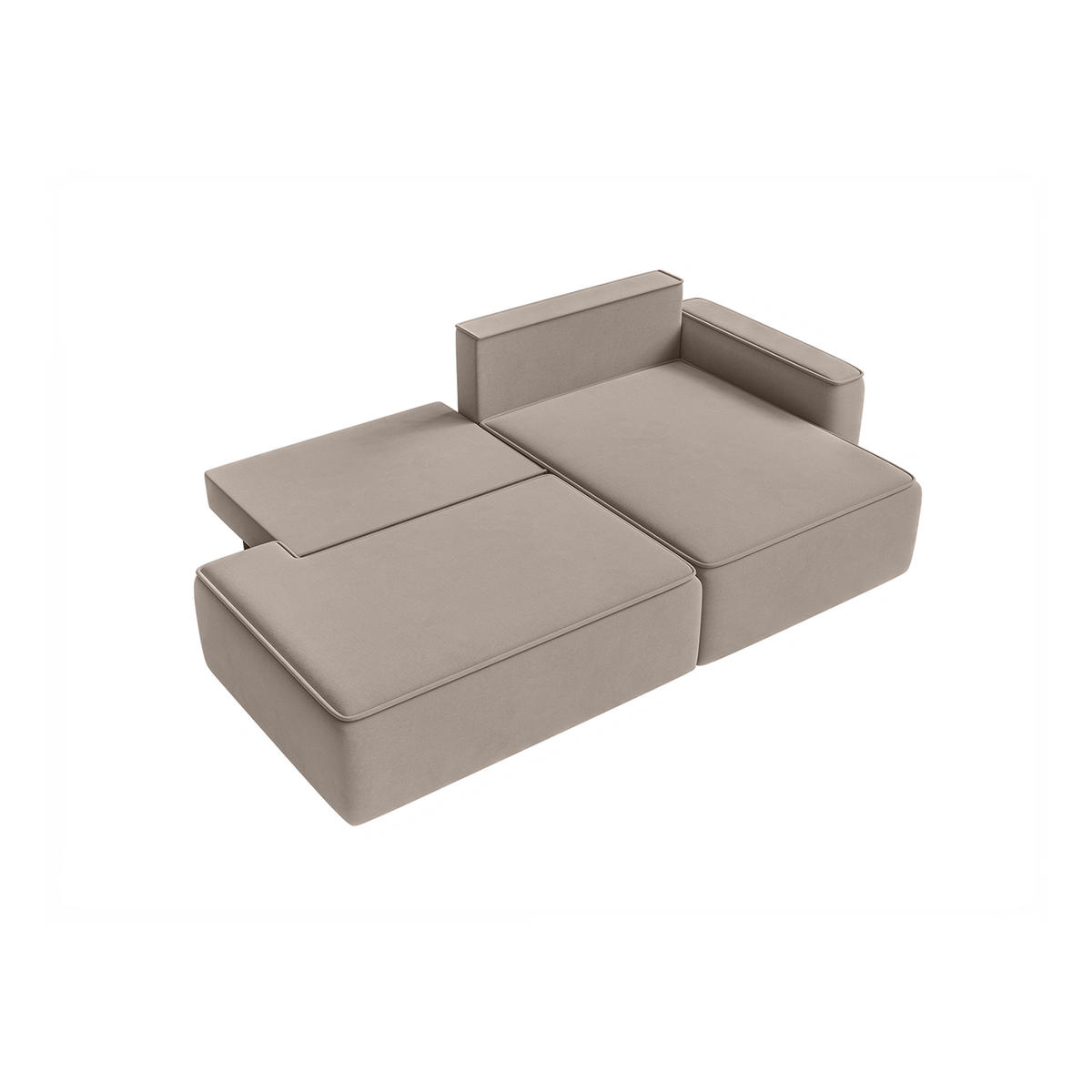 ECKSOFA Sarro mit Schlaffunktion, Taupe - Taupe, Textil (260/165cm) - Fedve