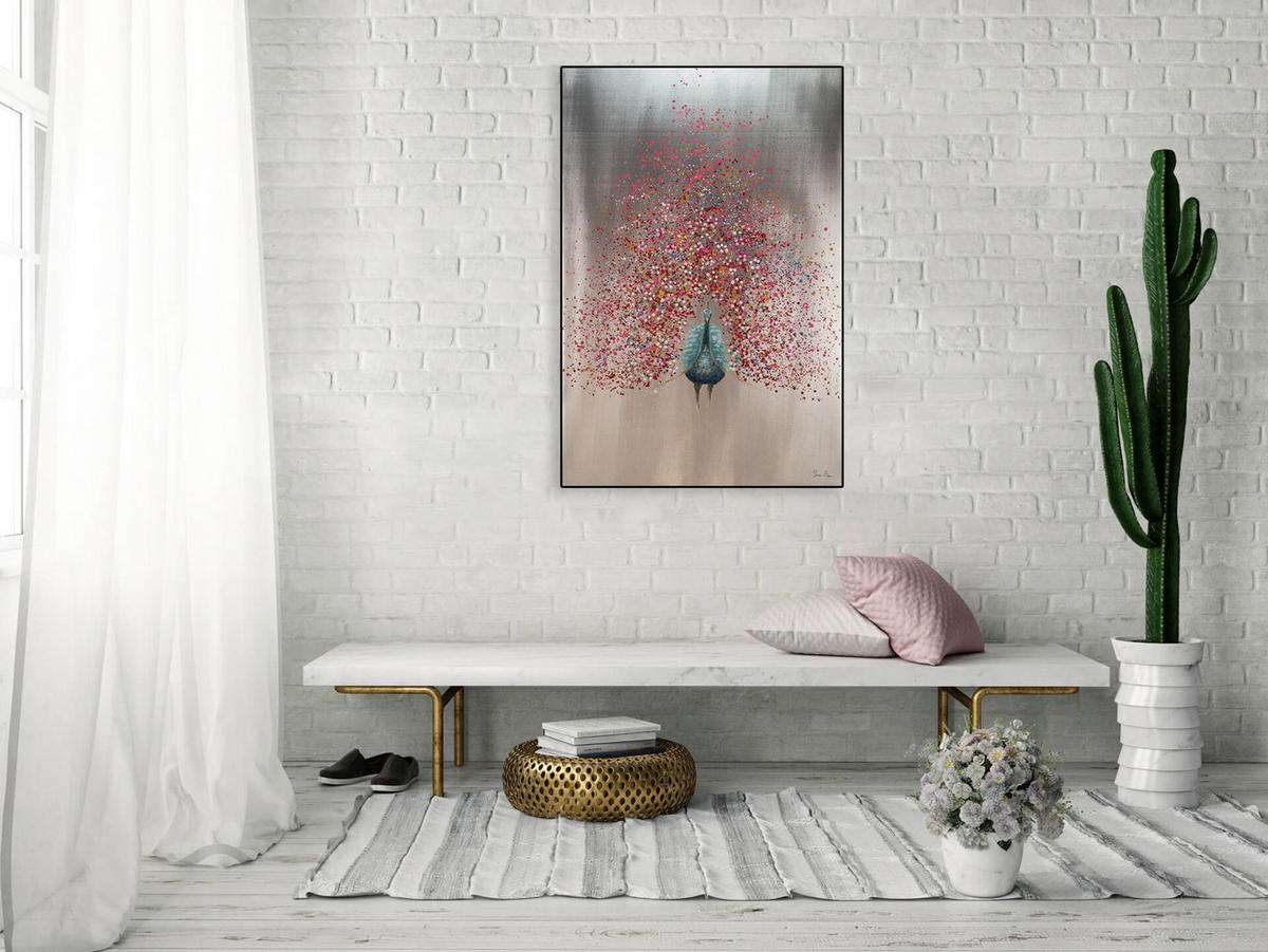 ACRYLBILD HANDGEMALT 80/120 cm - Pink, Holz/Textil (2.2/120cm) - KUNSTLOFT