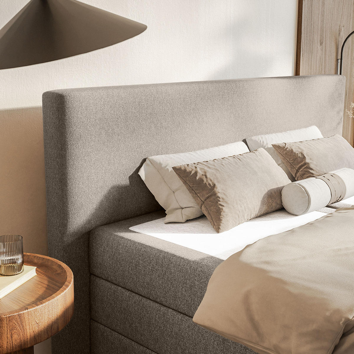 BOXSPRINGBETT VELIPOJA EASY CLEAN 140x200 cm, Taupe - Taupe, Textil (140/200cm) - Fedve