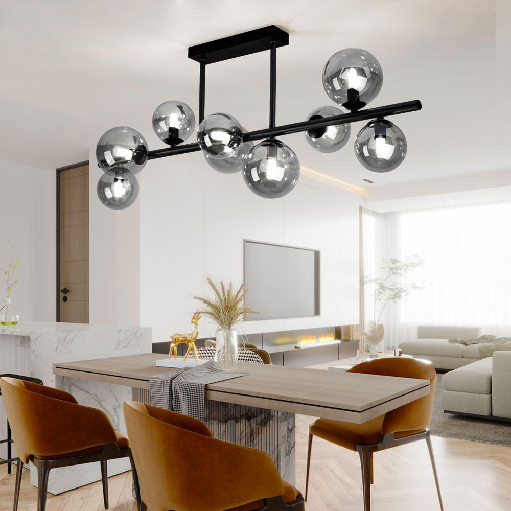 LED DECKENLEUCHTE Glas Schwarz - Schwarz, Glas (86/30/35.8cm) - Globo Lighting