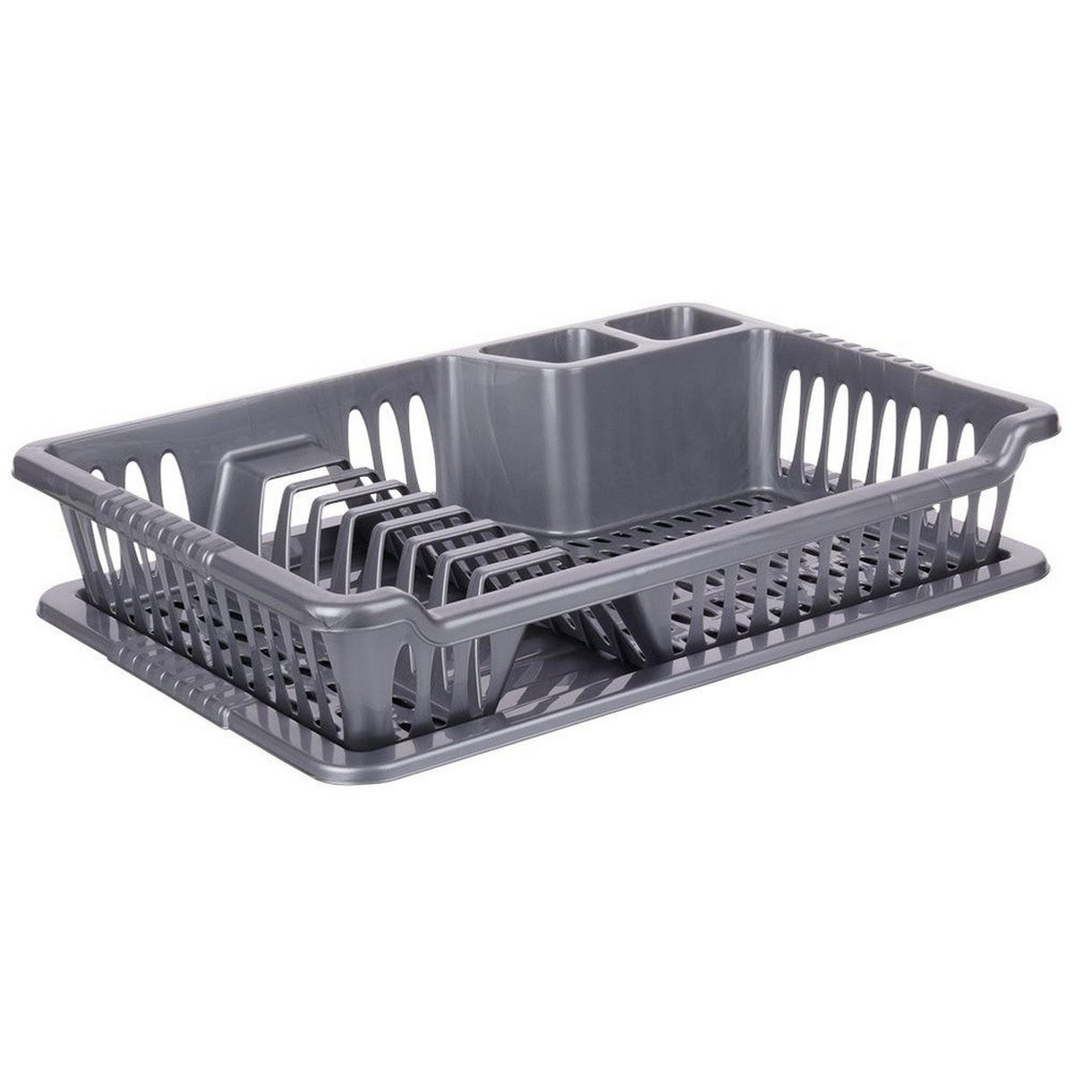 GESCHIRRTROCKNER Grauer 40x29x8,5 cm - Grau, Kunststoff (40/8.5/29cm) - Orion 