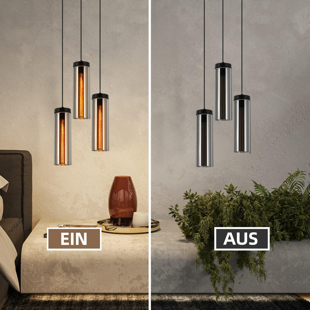HÄNGELEUCHTE Marsden 22/22/158 cm - Schwarz, Metall (22/22/158cm) - Nettlife