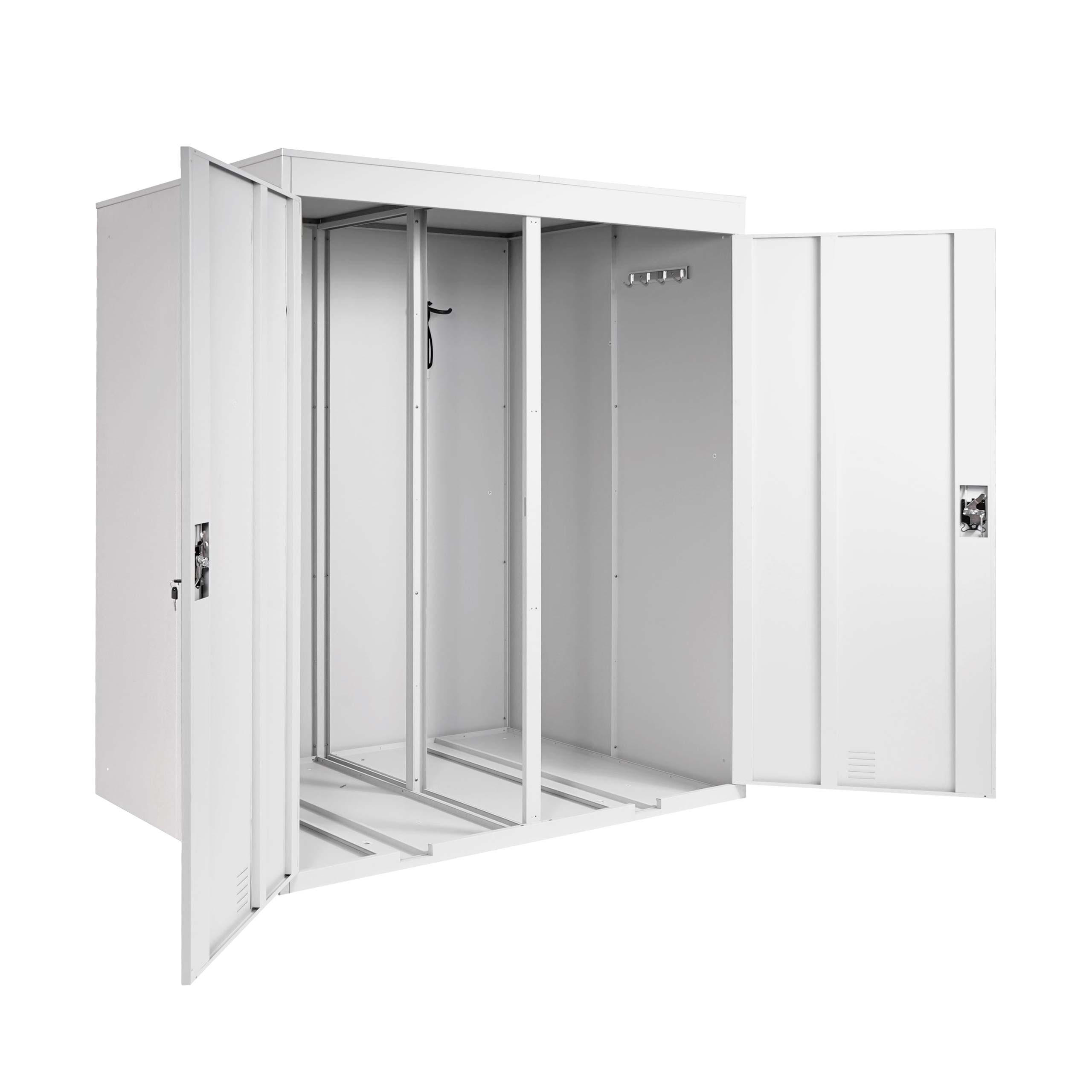 2ER-FAHRRADGARAGE rechteckig Hellgrau - Hellgrau, Metall (157/192/122cm) - MCW