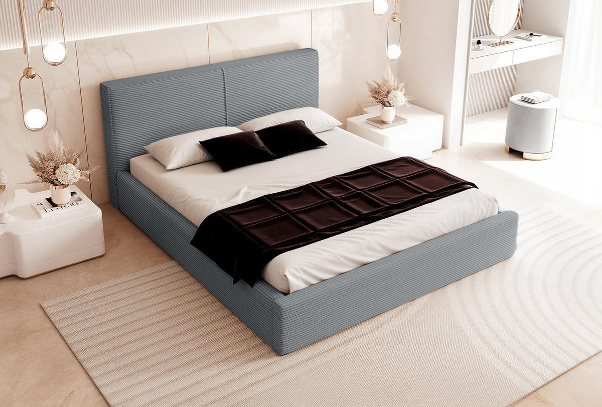 POLSTERBETT VIVELO 120x200 cm, Grau - Grau, Textil (200/120cm) - Fedve