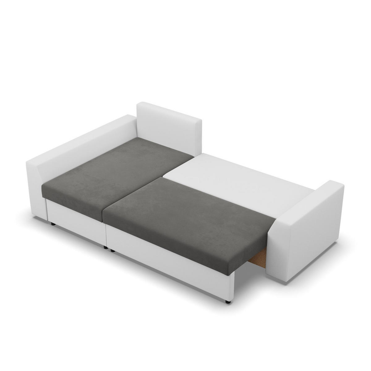 ECKSOFA MIT SCHLAFFUNKTION LUGO BONELL Grau/Weiß - Weiß/Grau, Textil (140/243cm) - Mebligo