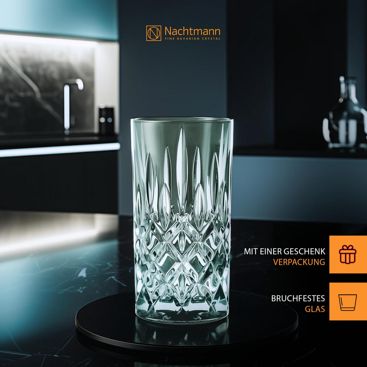 LONGDRINKGLÄSER Noblesse Colors Mint 395 ml 2er Set - Grün, Glas (0.395L) - Nachtmann